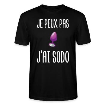 sodo sodomie beauf sex marrant fun plug - T-shirt bio CRAFTER Stanley Stella Unisexe - noir - Devant - Alina (178cm) & Michal (187cm)