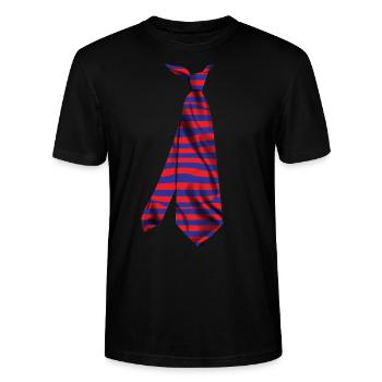 t-shirt colorful necktie pattern design - Stanley/Stella CRAFTER Unisex Organic T-Shirt - black - Front - Alina (178cm) & Michal (187cm)