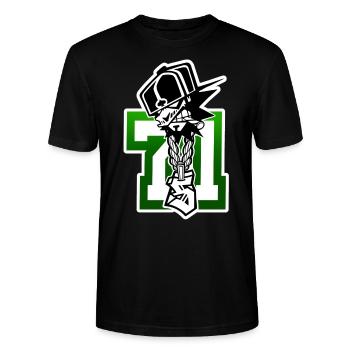 GREEN BOSS - T-shirt bio CRAFTER Stanley Stella Unisexe - noir - Devant - Alina (178cm) & Michal (187cm)