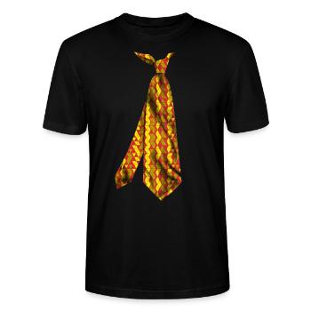 tie necktie corbata Krawatte stropdas solmio - Stanley/Stella CRAFTER Unisex Organic T-Shirt - black - Front - Alina (178cm) & Michal (187cm)