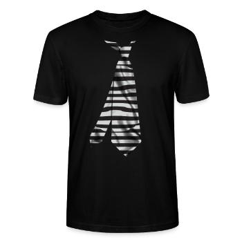 tie necktie Krawatte corbata stropdas solmio - Stanley/Stella CRAFTER Unisex Organic T-Shirt - black - Front - Alina (178cm) & Michal (187cm)