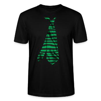tie Krawatte necktie stropdas corbata solmio - Stanley/Stella CRAFTER Unisex Organic T-Shirt - black - Front - Alina (178cm) & Michal (187cm)