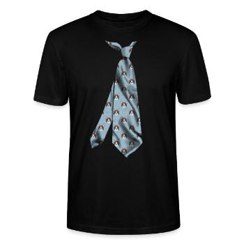 dog necktie dog tie Hund Krawatte - Stanley/Stella CRAFTER Unisex Organic T-Shirt - black - Front - Alina (178cm) & Michal (187cm)
