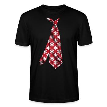 corbata stropdas tie Krawatte necktie solmio - Stanley/Stella CRAFTER Unisex Organic T-Shirt - black - Front - Alina (178cm) & Michal (187cm)