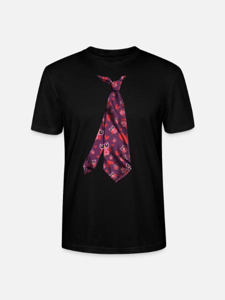 t-shirt cravate cravate Krawatte corbata stropdas - T-shirt bio CRAFTER Stanley Stella Unisexe - noir