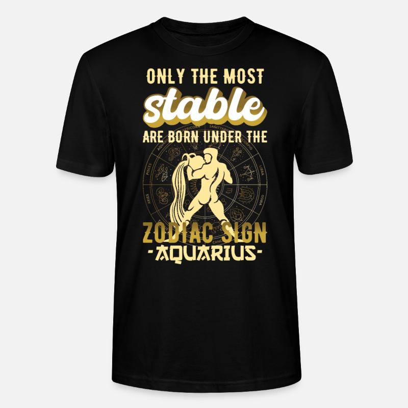 Sternzeichen Aquarius Astrologie Geschenk - Stanley/Stella Unisex Bio-T-Shirt CRAFTER - Schwarz