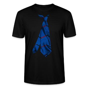 Japanese Motif Printed Tie T-Shirt - Stanley/Stella CRAFTER Unisex Organic T-Shirt - black - Front - Alina (178cm) & Michal (187cm)