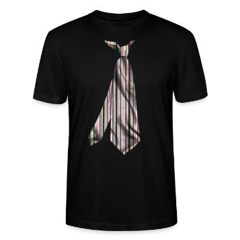imprimé cravate tshirt japonais gravure sur bois imprimé- - T-shirt bio CRAFTER Stanley Stella Unisexe - noir - Devant - Alina (178cm) & Michal (187cm)