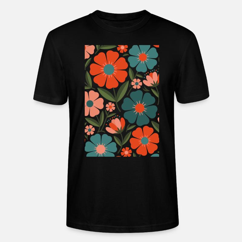 Boho Flora Blumen - Stanley/Stella Unisex Bio-T-Shirt CRAFTER - Schwarz