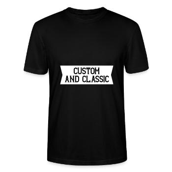 Personnalisé et Classique - T-shirt bio CRAFTER Stanley Stella Unisexe - noir - Devant - Alina (178cm) & Michal (187cm)