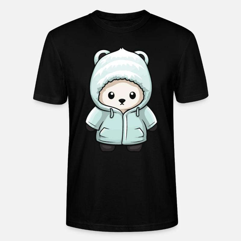 Eisbär Winter Polar Bär Comic - Stanley/Stella Unisex Bio-T-Shirt CRAFTER - Schwarz