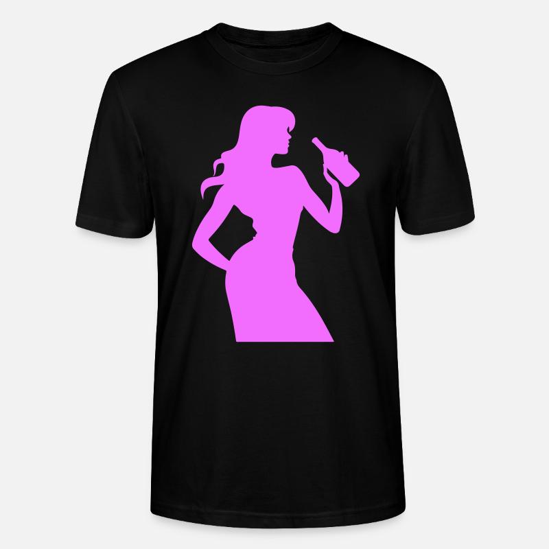 Frau Spass Silhouette - Stanley/Stella Unisex Bio-T-Shirt CRAFTER - Schwarz