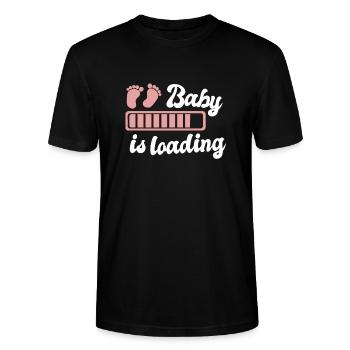 enceinte - T-shirt bio CRAFTER Stanley Stella Unisexe - noir - Devant - Alina (178cm) & Michal (187cm)