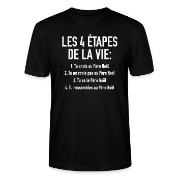 les 4 étapes de la vie - T-shirt bio CRAFTER Stanley Stella Unisexe - noir - Devant - Alina (178cm) & Michal (187cm)