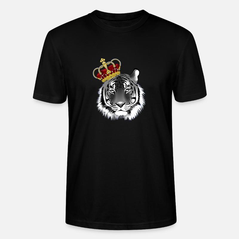 Cooler Tiger mit Krone - Stanley/Stella Unisex Bio-T-Shirt CRAFTER - Schwarz