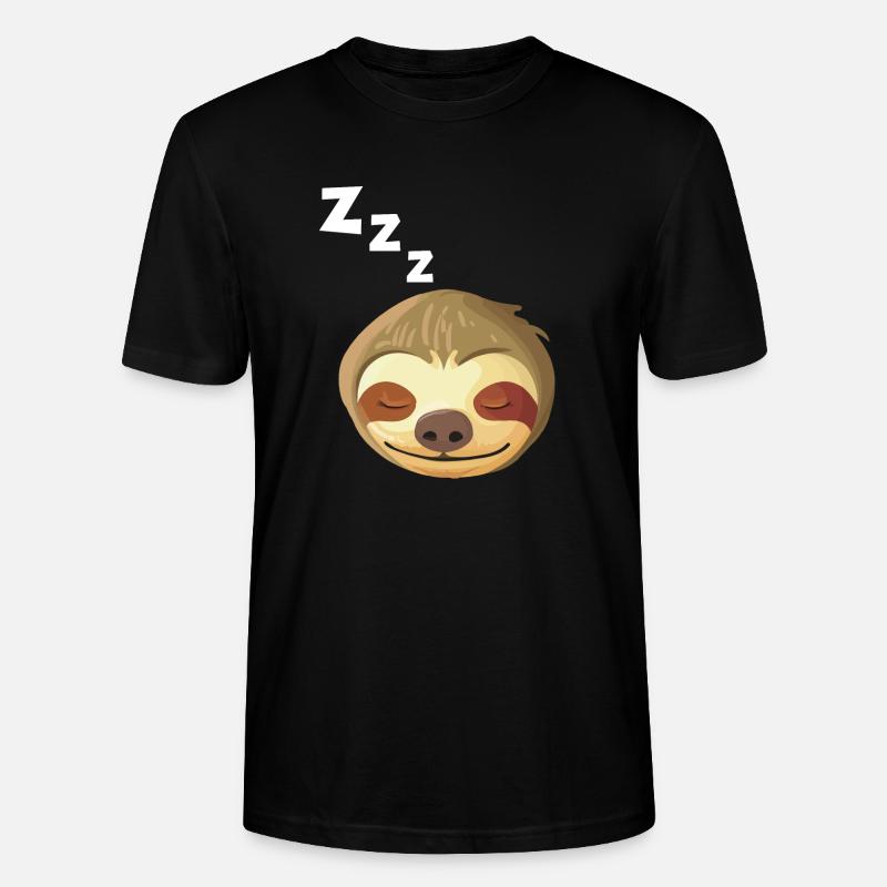 Sleeping Sloth Face - Stanley/Stella CRAFTER Unisex Organic T-Shirt - black