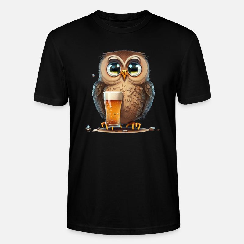 Süße Bier Eule - Stanley/Stella Unisex Bio-T-Shirt CRAFTER - Schwarz