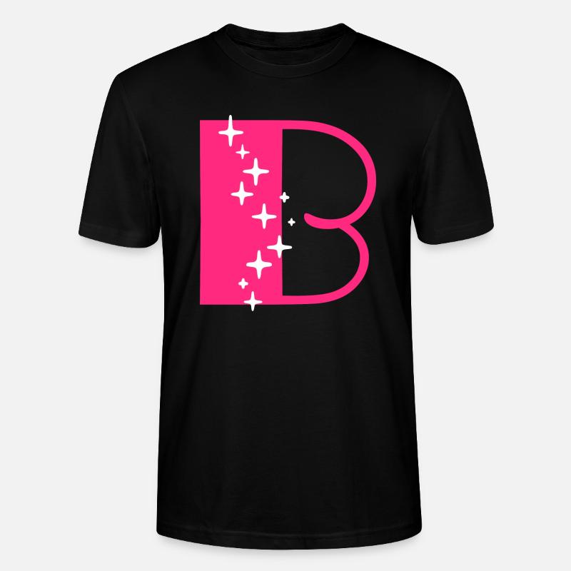 Buchstabe B Glitzer - Stanley/Stella Unisex Bio-T-Shirt CRAFTER - Schwarz