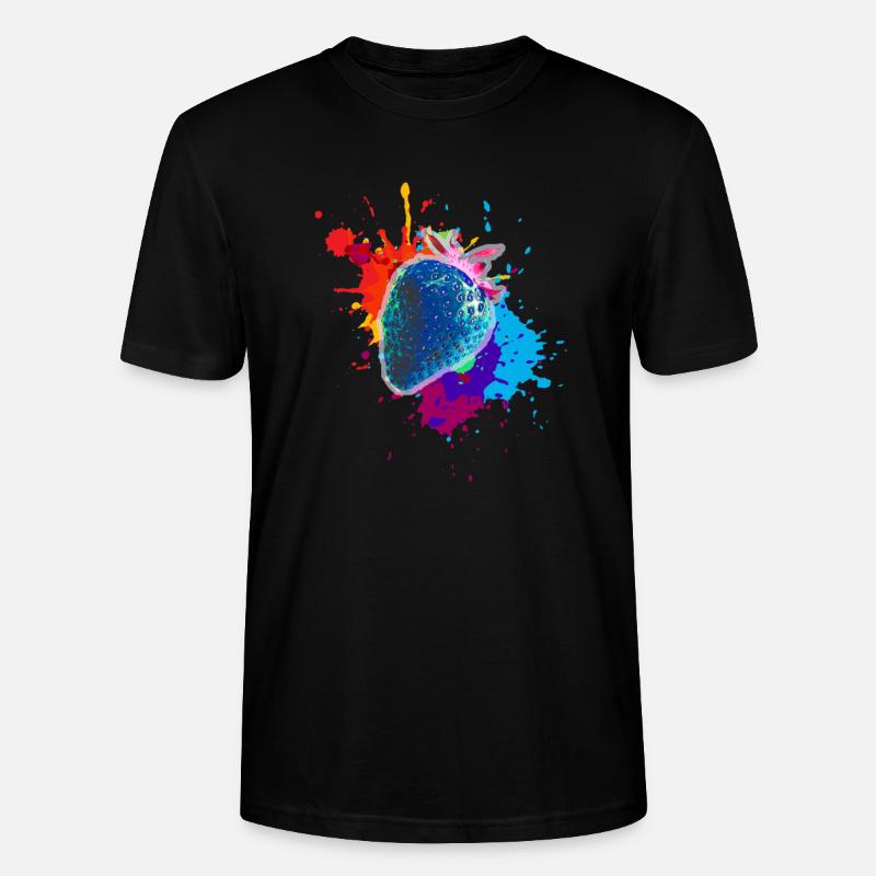 pop-art,erdbeere,farbklecks, splash - Stanley/Stella Unisex Bio-T-Shirt CRAFTER - Schwarz