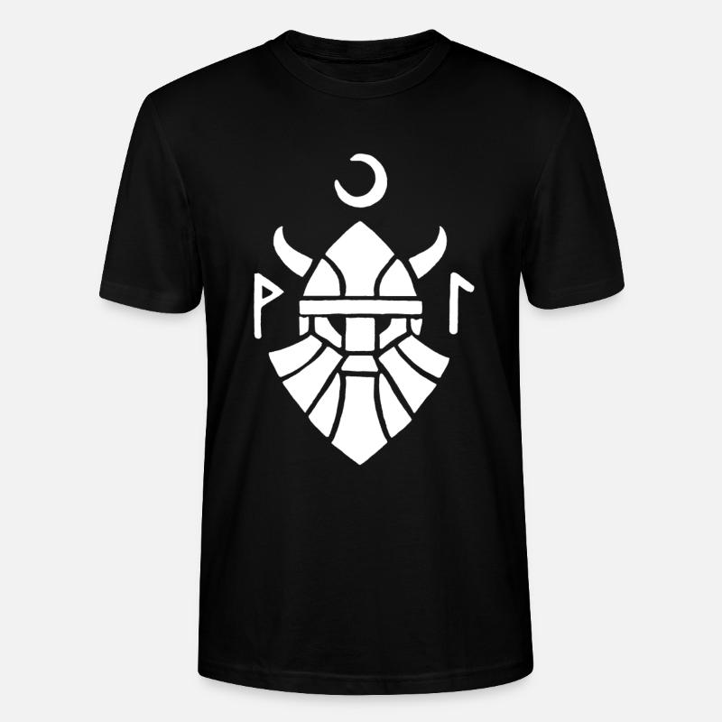 Weißes Wikinger-Krieger-Symbol - Stanley/Stella Unisex Bio-T-Shirt CRAFTER - Schwarz