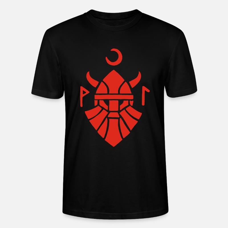 Rotes Wikinger-Krieger-Symbol - Stanley/Stella Unisex Bio-T-Shirt CRAFTER - Schwarz