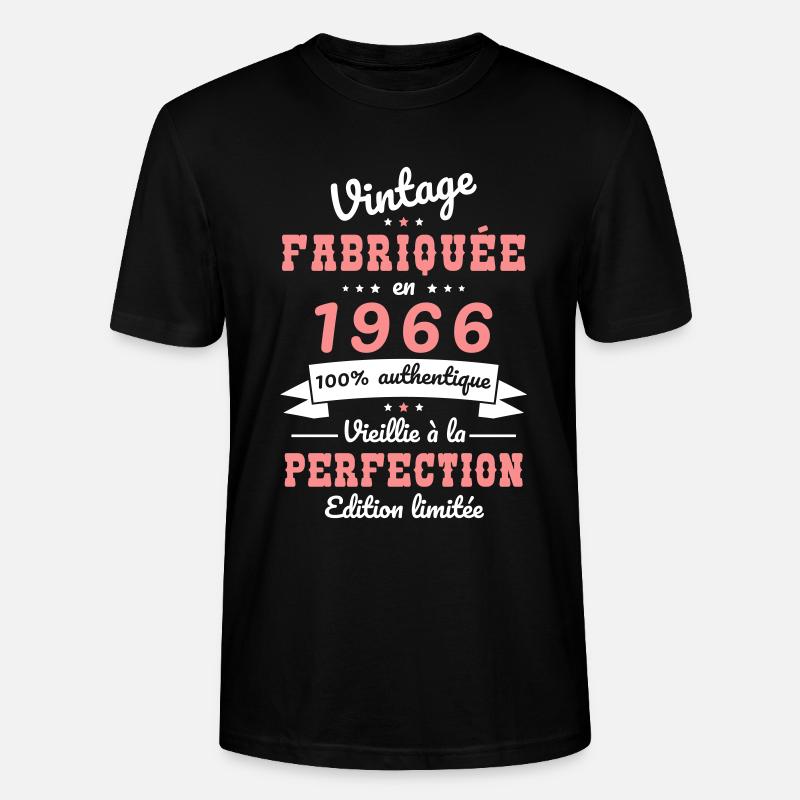 1966 – Årgang – Lagret til perfektion - Stanley Stella CRAFTER unisex økologisk-T-shirt - sort