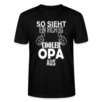So sieht ein richtig cooler Opa aus Spruch - Stanley/Stella Unisex Bio-T-Shirt CRAFTER - Schwarz - Vorne - Alina (178cm) & Michal (187cm)