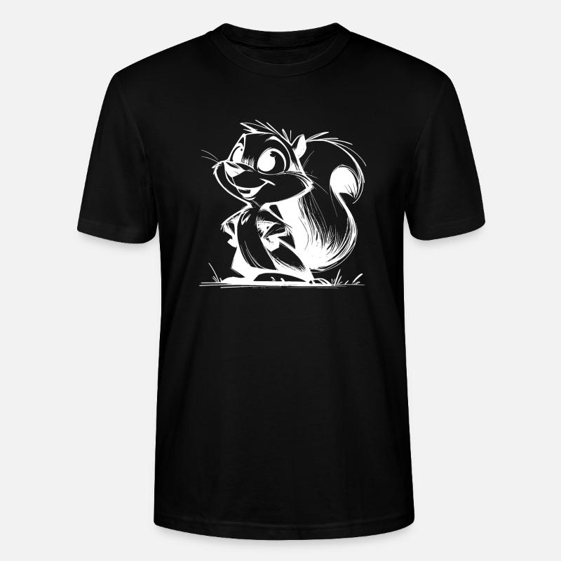 Dessin au crayon d’écureuil mignon - T-shirt bio CRAFTER Stanley Stella Unisexe - noir