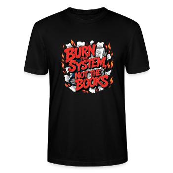 Verbrenne das System - Stanley/Stella Unisex Bio-T-Shirt CRAFTER - Schwarz - Vorne - Alina (178cm) & Michal (187cm)