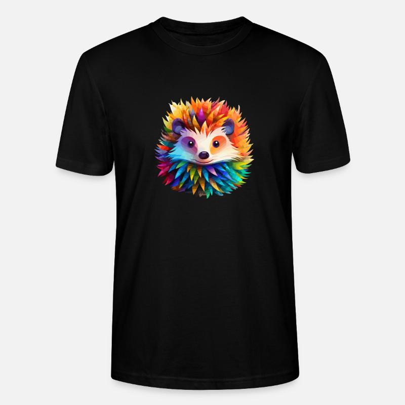 Süßer bunter Igel - Stanley/Stella Unisex Bio-T-Shirt CRAFTER - Schwarz