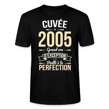 20-jähriges Jubiläum - 2005 - Humor Geschenk - Stanley/Stella Unisex Bio-T-Shirt CRAFTER - Schwarz - Vorne - Alina (178cm) & Michal (187cm)