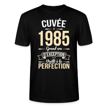 40-jähriges Jubiläum - 1985 - Humor Geschenk - Stanley/Stella Unisex Bio-T-Shirt CRAFTER - Schwarz - Vorne - Alina (178cm) & Michal (187cm)