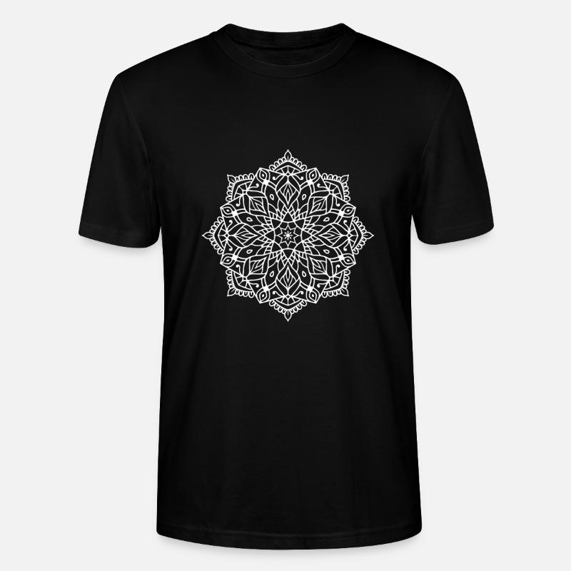 Fleurs Mandala - T-shirt bio CRAFTER Stanley Stella Unisexe - noir
