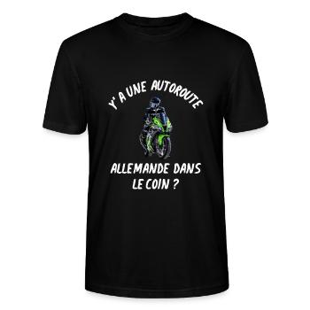 y'a une autoroute allemande dans le coin - T-shirt bio CRAFTER Stanley Stella Unisexe - noir - Devant - Alina (178cm) & Michal (187cm)