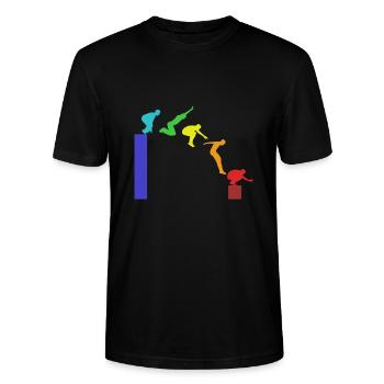 Parkour - Stanley/Stella Unisex Bio-T-Shirt CRAFTER - Schwarz - Vorne - Alina (178cm) & Michal (187cm)