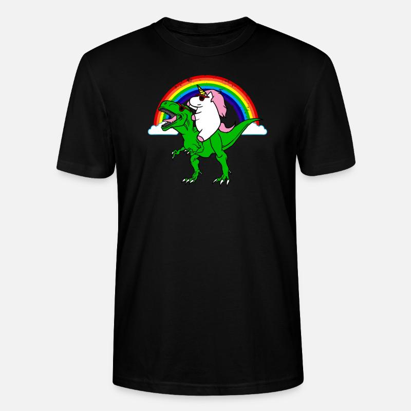 Dinosaurier und Einhörner Geschenk - Stanley/Stella Unisex Bio-T-Shirt CRAFTER - Schwarz