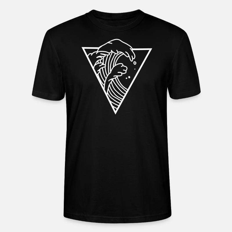 Vagues mer triangle - T-shirt bio CRAFTER Stanley Stella Unisexe - noir