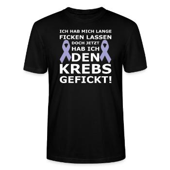 Ich habe den Krebs gefickt I besiegt I gewonnen - Stanley/Stella Unisex Bio-T-Shirt CRAFTER - Schwarz - Vorne - Alina (178cm) & Michal (187cm)
