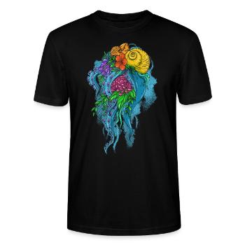 Bright Nature - Stanley/Stella Unisex Bio-T-Shirt CRAFTER - Schwarz - Vorne - Alina (178cm) & Michal (187cm)