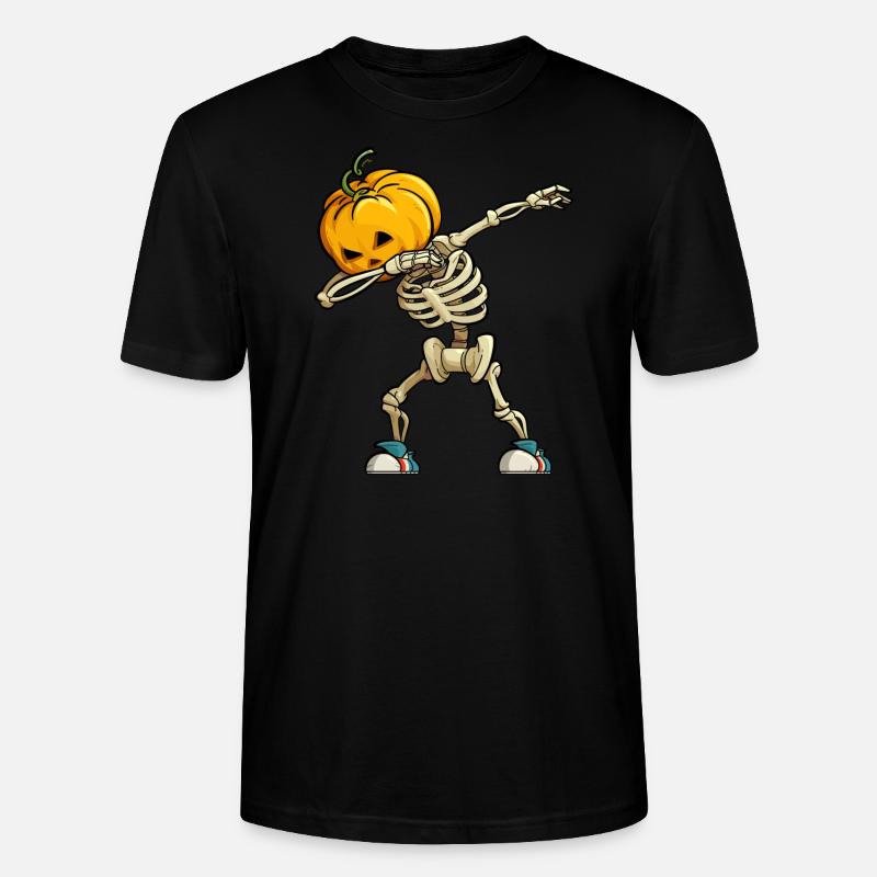 Pumpkin Skeleton Dancer - Stanley/Stella CRAFTER Unisex Organic T-Shirt - black