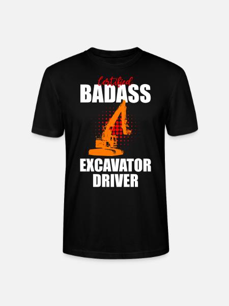 Bagger Design für Baggerfahrer - Stanley/Stella Unisex Bio-T-Shirt CRAFTER - Schwarz