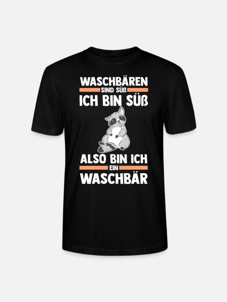 Tiermotiv Waschbär - Stanley/Stella Unisex Bio-T-Shirt CRAFTER - Schwarz