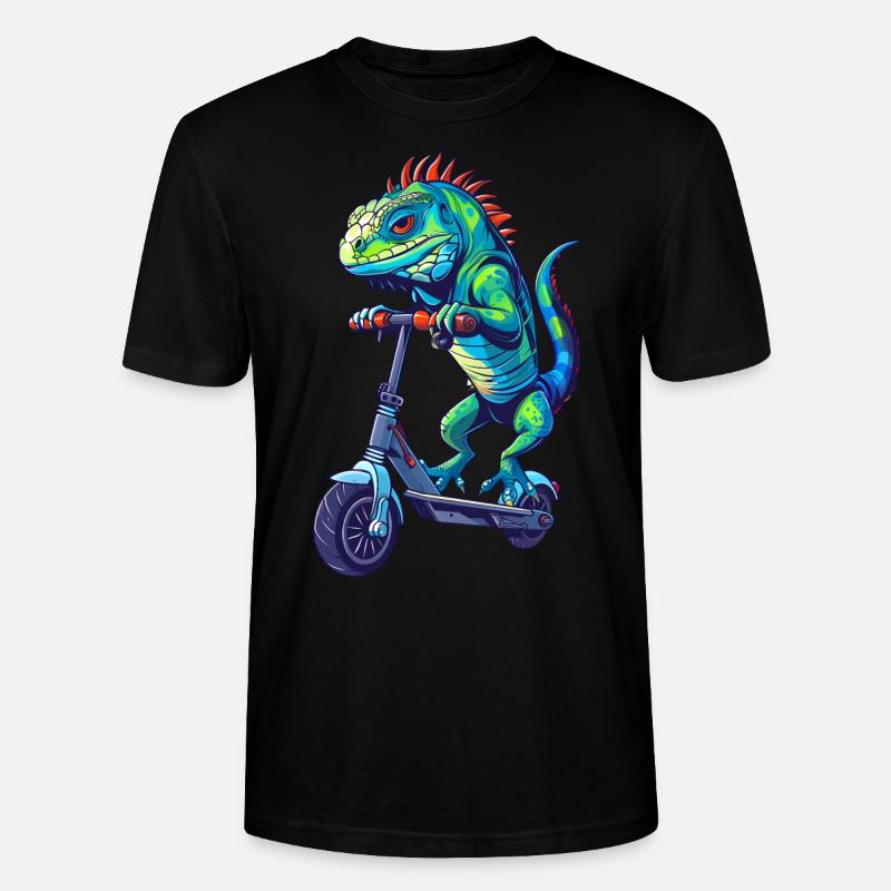 Leguan Roller - Stanley/Stella Unisex Bio-T-Shirt CRAFTER - Schwarz