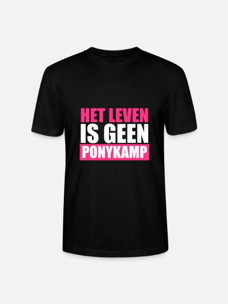 Funny Sayings: Het Leven is geen Ponykamp - Stanley/Stella Uniseks bio-T-shirt CRAFTER - zwart