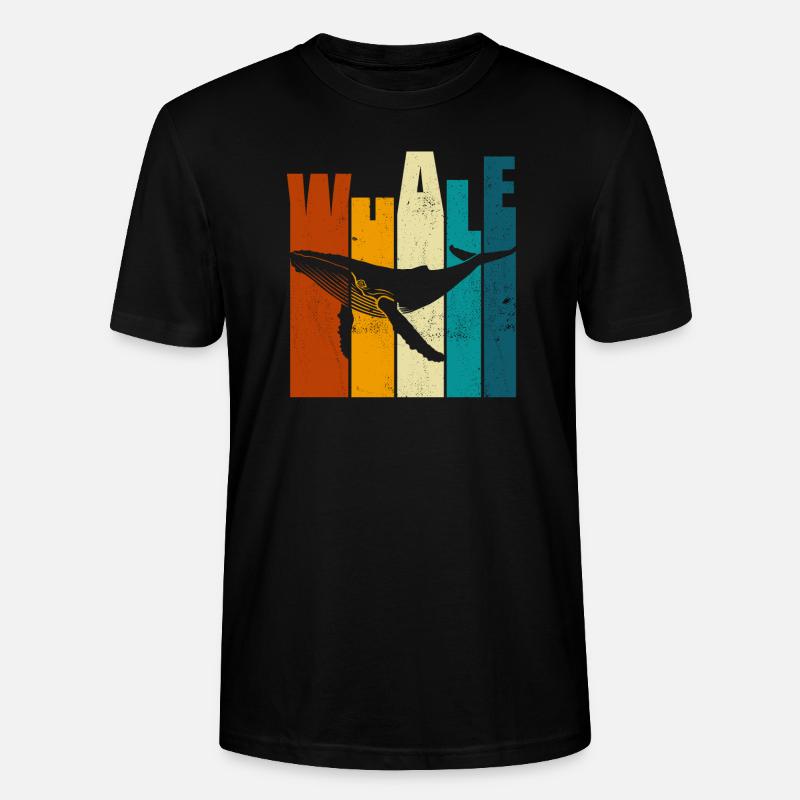 Wal - Buckelwal - Retro - Geschenk - Stanley/Stella Unisex Bio-T-Shirt CRAFTER - Schwarz