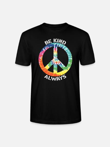 Vær altid venlig Farverig batik fred symbol - Stanley Stella CRAFTER unisex økologisk-T-shirt - sort