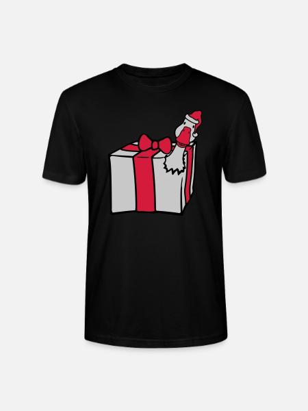 Goose bursts out of gift - Stanley/Stella CRAFTER Unisex Organic T-Shirt - black