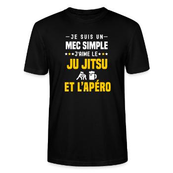 apéro ju jitsu mec simple - T-shirt bio CRAFTER Stanley Stella Unisexe - noir - Devant - Alina (178cm) & Michal (187cm)