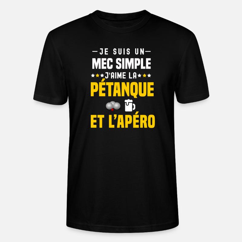 apéro pétanque mec simple - T-shirt bio CRAFTER Stanley Stella Unisexe - noir