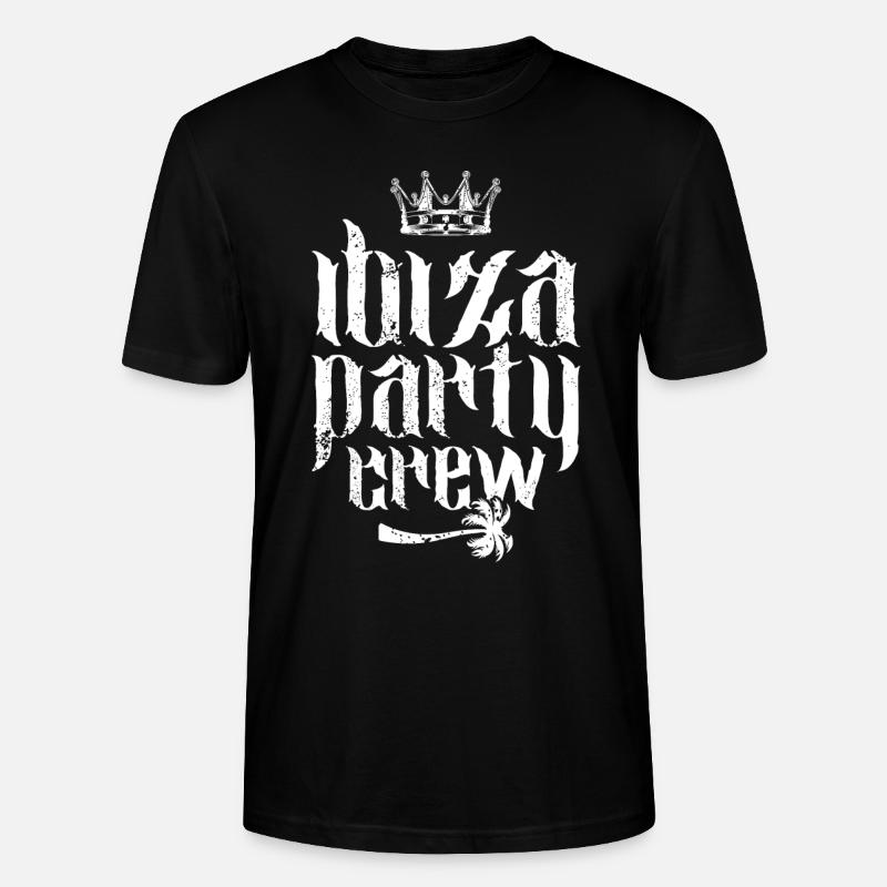 ibiza party crew krone - Stanley/Stella Unisex Bio-T-Shirt CRAFTER - Schwarz